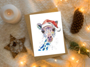 Giraffe Christmas Card