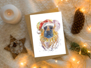 pekingese christmas card