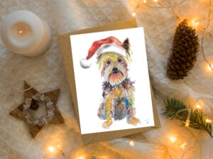 Yorkie christmas card