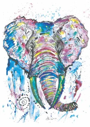 Dad's Elephant A3 Watercolour Print