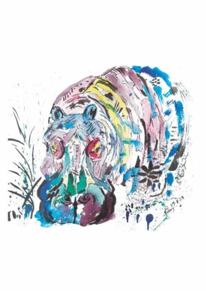 Original Hippo A4 Watercolour