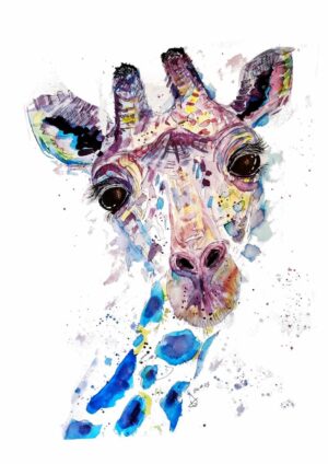 Pretty Giraffe A3 Watercolour Print