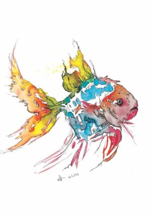 Original Red Fish A3 Watercolour