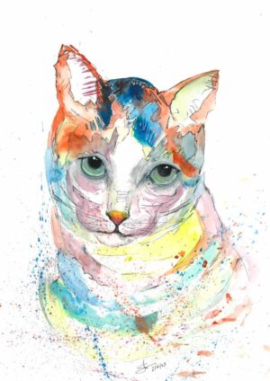 Lulu The Cat A3 Watercolour Print