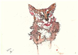 Original Muddy Cat A4 Watercolour